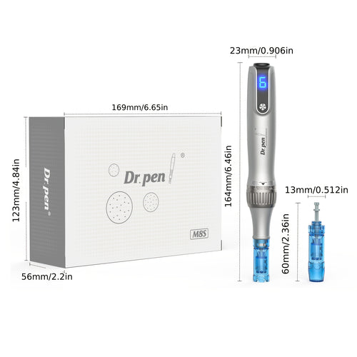 22pcs High-end Wireless Electric Pen by DR. PEN | Care Tool with 22 Replacement Heads (R-Nano-12pcs, 18 Needles-10pcs), Stainless Steel, USB Charging,
