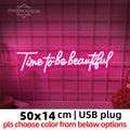 Time To Be Beautiful Neon Sign Wall Lights